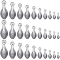Realspring 30 Pcs Bank Fishing Weights Sinkers Bank Sinkers Freshwater Saltwater Weighters for Fishing, 5g, 10g, 15g, 20g, 25g, 28g, 40g, 50g, 60g, 70g
