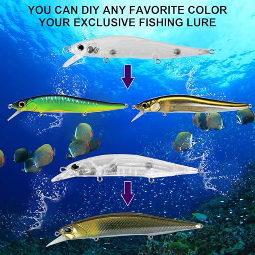 10pcs/20pcs Fishing Blanks Lures Kit Fishing Topwater Unpainted Swimbait Unpainted Crankbaits Hard Baits DIY Lure for Bass Salmon Trout Saltwater and Freshwater - color: E: 20pcs 0.4oz/11.5g and 0.51oz/14.6g