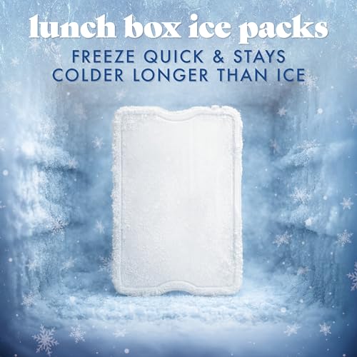 Cool Coolers by Fit & Fresh 4 Pack XL Slim Ice Packs, Quick Freeze Space Saving Reusable Ice Packs for Lunch Boxes or Coolers - color: Multi Pastel (4 Pack)