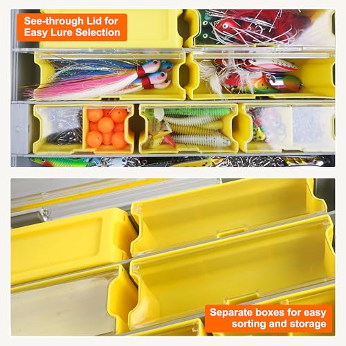 OROOTL Waterproof Fishing Tackle Box Organizer Versatile Storage Organizer Box with Adjustable Dividers Transparent Tackle Boxes Saltwater Freshwater Fly Fishing Accessories Gift for Men, XC-50 - style: XC-50 (10.83"x7.19"x1.75")-1pcs