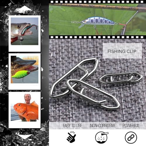 Atibin Stainless Lock Snaps Swivel Steel Saltwater Connector Fishing Snap Line High Strength Fishing Clip Power Lure Connector - color: White, size: Size3 (75lb) 50 pcs
