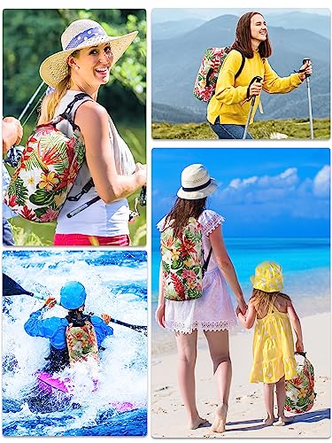 HEETA Waterproof Dry Bag for Women Men, 5L/10L/20L/30L/40L Roll Top Lightweight Dry Storage Bag Backpack with Emergency Whistle for Travel, Kayaking, Boating, Camping, Beach, Cruise Ship Essentials - color: Flower, size: 5L