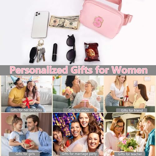 Initia Belt Bag - Small Waist Bag for Teen Girls & Women, Trendy Kids Fanny Pack - Ages 8-12, Teen Birthday Gifts - color: Pink, style: T