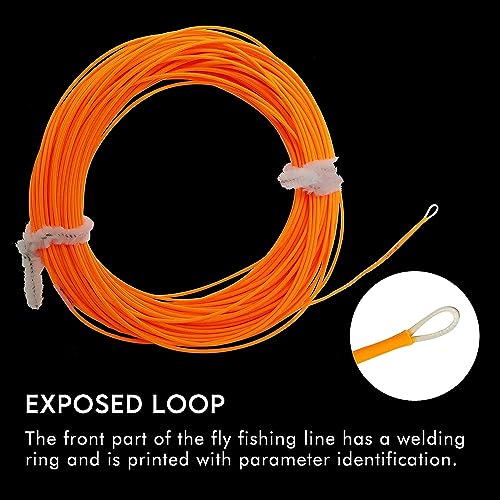 Riverruns Fly Fishing Floating Line with Welded Loop Weight Forward Fly Lines 85FT WF3 4 5 6 7 8F - color: Single Orange, size: WF7F