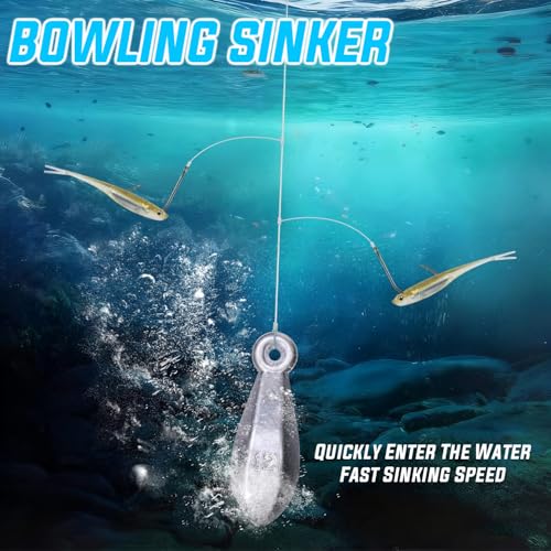 Sougayilang Fishing Weights Sinkers Bank Sinkers Bullet Weights for Surf Fishing Pier Bank Fishing Saltwater Fishing Gear 1oz to 12oz - size: 8oz 6pcs