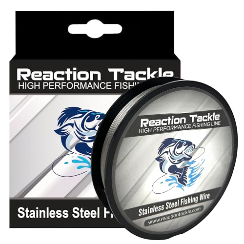 Reaction Tackle Stainless Steel Trolling Line - 30 Lb Marine Grade Single Strand Wire for Deep Trolling, Diving Disks and Toothy Saltwater and Freshwater Fish - size: 30 Lb / 300 Foot