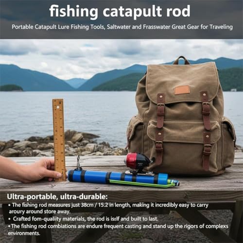 Fishing Catapult Rod, 2026 New Fly Fishing Rod for Kid, Catapult Fishing Rod, Professional Sling Shot Fishing Reel Pole, Saltwater and Freshwater Great Gear for Outdoor Anglers Travel - color: Basic
