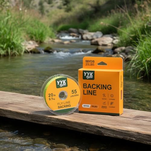YYKBlueSky 8 Strand Dacron Fly Line Backing, 55 Yards, 20/30 LBS Optional, Abrasion Resistant & Colorfast, 5 Colors Available for Fly Fishing - color: Orange, size: 20LBS