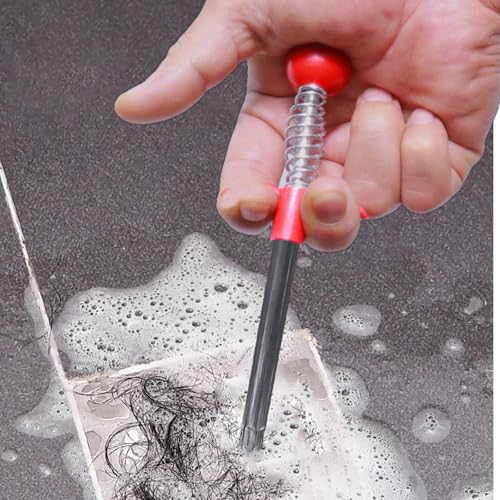 Upgraded Drain Snake 76" with Hook, Plumbing Snake Auger Tool, Sink Snake Drain Clog Remover for Bathroom Kitchen - style: 76 IN
