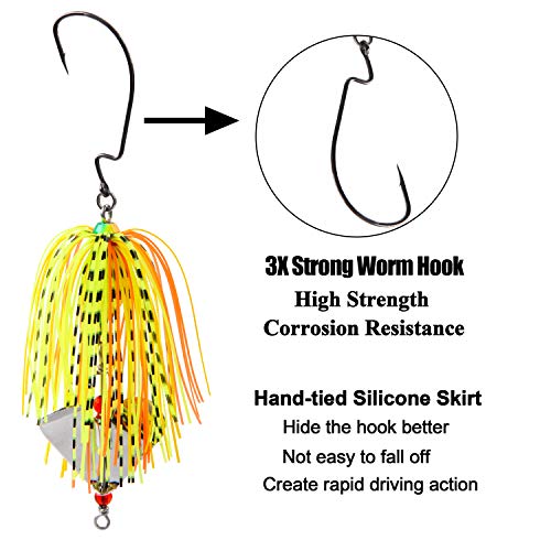 Spinnerbaits Buzzbaits Bass Fishing Lures Kit Buzz Bait Multicolor Spinner Bait Swimbait Metal Jig Lure for Bass Pike Trout Fishing - style: A-6pack