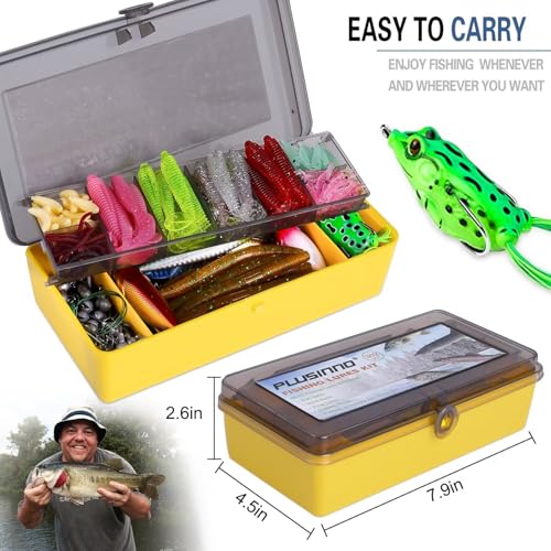 PLUSINNO Fishing Lures, All-in-One Fishing Tackle Box with Tackle Included, Fishing Gear Lure Bait Accessories Kit for Freshwater Bass Trout, Ideal Fishing Gifts for Men, Father & Beginners - color: 302Pcs Fishing Lures Kit