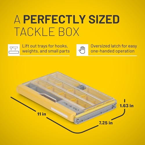 Plano EDGE 3600 Terminal Tackle Storage, Gray and Yellow, Includes 10 Hook Retainers, Rustrictor Rust-Resistant Technology, Waterproof Premium Fishing Utility Box - style: 3600 Terminal