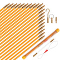 KOOTANS 22FT Fiberglass Electrical Wire Running Kit Wire Fishing Tools Fish Tape Wire Puller Through Wall Cable Snake Fish Rods Kit with Different Attachments - color: 22FT