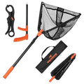 KastKing Pontus Fishing Net, Foldable & Lightweight Landing Net with Built in Length Scale, Strength Aluminum Handle, Fishing Gear and Gift for Men - style: Net Combo- Hoop Size: 23"(extendable)