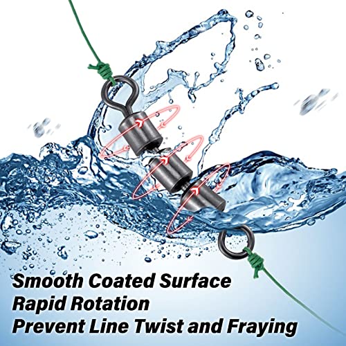 Dr.Fish High Speed 3 Roller Swivels, Bead Chain Barrel Swivels Fishing Tackle Trolling Rolling Leader Lure Connector Salmon Walleye Freshwater - size: #7-44LB