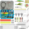 Surf Fishing Rig Tackle Kit,167PCS Saltwater Fishing Lures Surf Fishing Gear Fish Finder Rigs Pompano Floats Rig Pyramid Sinker Weight Fish Hooks Swivels Various Accessories