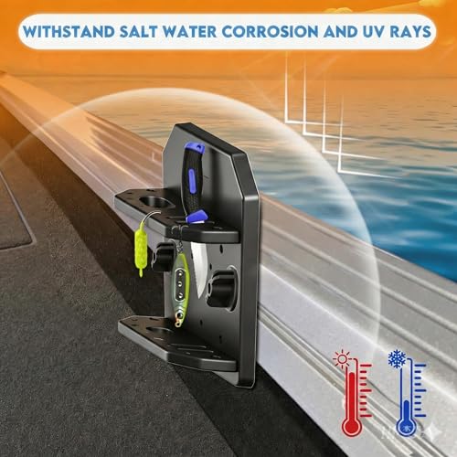 Boat Track System Tool Holder, Knife & Plier Fishing Bait Holder Combo - Compatible for Versatrack/Lund Sport Track - Marine-Grade Storage Solution. - style: 90 Degree Boat Tool Holder