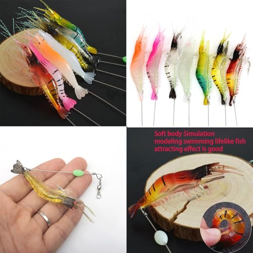 7pc Soft Luminous Shrimp Lure Set | Saltwater Fishing, Shrimp Baits