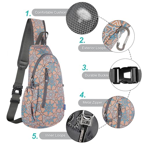 TITECOUGO Small Sling Bag, Lightweight Crossbody Backpack for Men Women, Shoulder Bag for Sports and Outdoor - color: Mix-floral Pattern