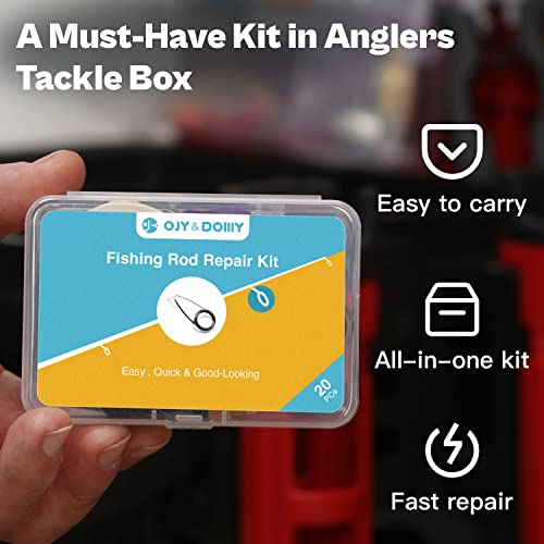 OJYDOIIIY Fishing Rod Eyelet Repair Kit Complete, Emergency Quick-Fix Fishing Pole Eyes Replacement Kit with Stainless Steel Guides for Spinning/Casting Rod - color: Spinning