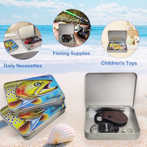 Aventik Fishing Tackle Tin Box Fish Tools Gift 3 Pack or 6 Pack Metal Storage Case for Fishing Hooks Lures Wet & Dry Flies Storage Tackle Organizer for Anglers and Outdoor Travel（6pc) - style: 6pc