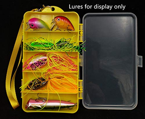 Toasis Two Sided Plastic Box Fishing Lure Storage Container Organizer Small Fishing Tackle Box - color: Yellow-2pcs
