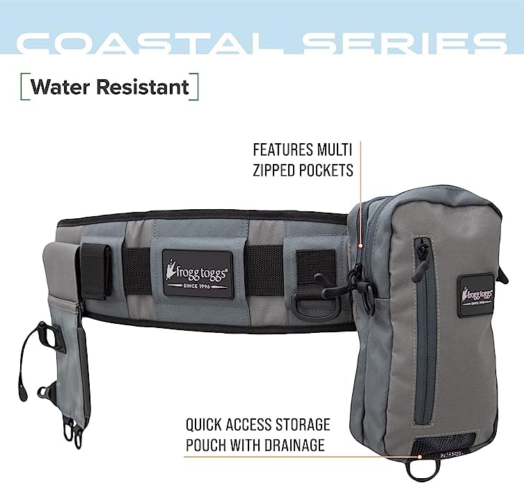 FROGG TOGGS Pursuit Fishing Wading Belt for Quick Tackle Access, Solid Elements, OS - color: Black