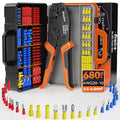 Preciva Crimping Tool for Insulated Terminals Wire Connectors, AWG20-10 Ratchet Crimper with 680 Pcs Insulated Terminals Connectors