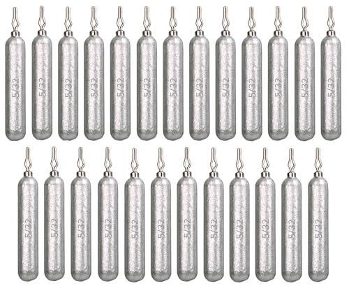 Reaction Tackle Drop Shot Weights for Bass Fishing - Skinny Pencil Sinkers for Drop Shot Rig - Freshwater and Saltwater Finesse Fishing - color: Silver, size: 5/32 Oz (25-Pack)