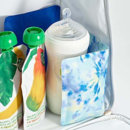 Fit & Fresh Cool Coolers 2 Pack Soft Ice for Lunch Bags, Flexible Stretch Nylon, Durable, Reusable Lunch Box Ice Packs, Soft Ice, Reusable Freezer Packs, Lunch Ice, Easy to Clean, Aqua Tye Dye - color: Aqua Tie Dye (2 Pack), size: Standard