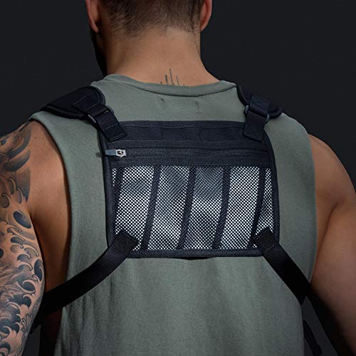 MVRK Water Resistant Running Vest Chest Pack, Phone Holder for Running, Lightweight Training Pack with Reflective Detail - color: Brown