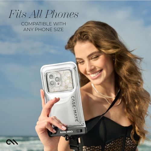 Case-Mate 2 Pack IP68 Waterproof Phone Pouch - Silver Chrome | Touchscreen Floating Waterproof Phone Case with Crossbody Lanyard - Fits All Phones - Beach Cruise Ship Travel Essentials - color: Silver Chrome - 2 Pack