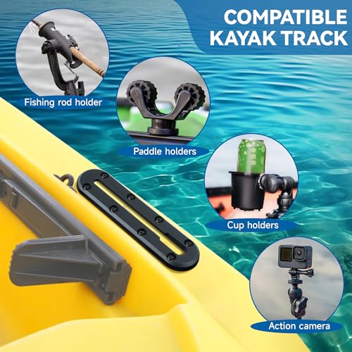 Hohean Kayak Track, Kayak Low Profile Track for Fishing Rod Holder, Kayak Track Accessories for Cup Holder, Kayak Accessories Mount Track, Kayak Rail Track for Paddle Holders - size: 7 Inch