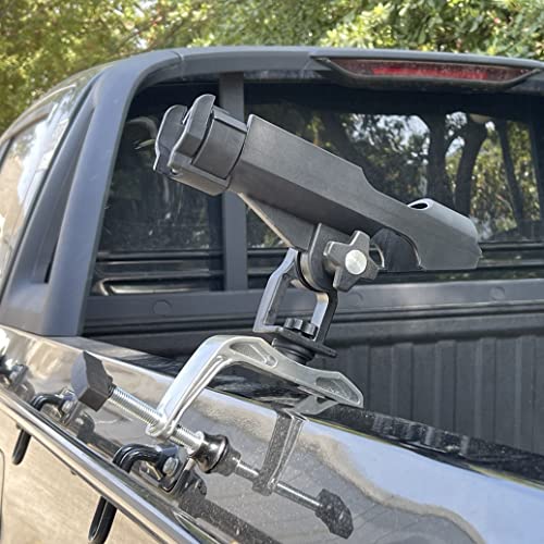 HiUmi Fishing Boat Rods Holder with Large Clamp Opening 360 Degree Adjustable Fishing Rod Racks Folding Holder - color: Rh20-2pack