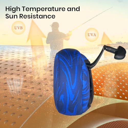 Pristis Spinning Reel Cover, Protective Pouch Bag made of 3mm Thick Impact Resistant Neoprene, Soft Adjustable Fishing Storage Protection Sleeve Case Accessory Gear for 4000-7000 series, size: L - size: L: 4000-7000 spinning reel - 1 Pack