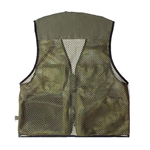 Foldable Outdoor Fishing Camping Travel Mesh Vest, Multi-Pockets Photography Lightweight Vests - color: Green, size: Medium
