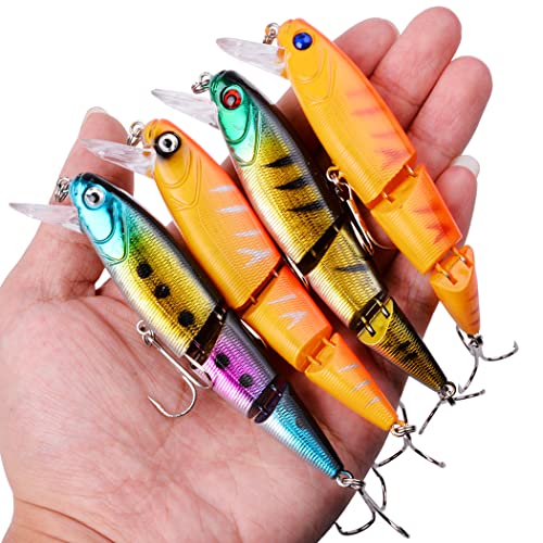 Aorace Fishing Lures Kit Mixed Including Minnow Popper Crank Baits with Hooks for Saltwater Freshwater Trout Bass Salmon Fishing - color: Item-G 68pcs