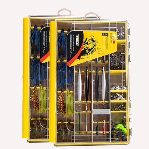 Deluxe Fishing Tackle Box, Waterproof 3600 & 3700 Terminal Tackle Trays, Organizer Includes 2 Type Dividers, Multi-purpose and All-in-one Tackle Storage (3700-3 all-in-one 2 pack) - color: 3700-3 all-in-one 2 pack