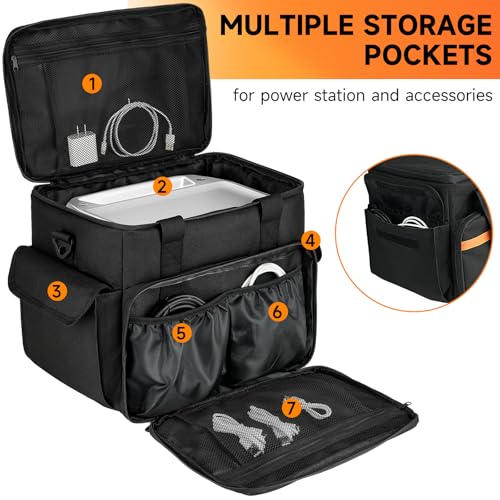 Carrying Case Fits for Jackery Explorer 1000 v2/500 v2/BLUETTI Elite 100 V2 | Portable Power Station Travel Bag Fits for ECOFLOW River 2/River 2 Max 500/River 2 Pro/BLUETTI AC50B/AC70 and Accessories - size: Medium(Fits 1000 V2 )