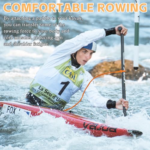1/2/4 Pack Kayak Paddle Board Tether Leash Stretchable Strap Lanyard Rope, 3.3-7 Feet with Carabiner for SUP Kayaking Boating Canoeing Fishing Pole Rod or Other Gear - color: Orange, size: 1pc(3.3-7ft)