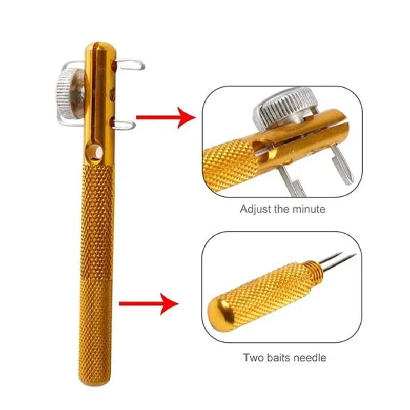 Acxico 2 Pcs Alloy Fishhook Layer Double Ended Needle knotter+semi-Automatic Fishhook line Layer Machine