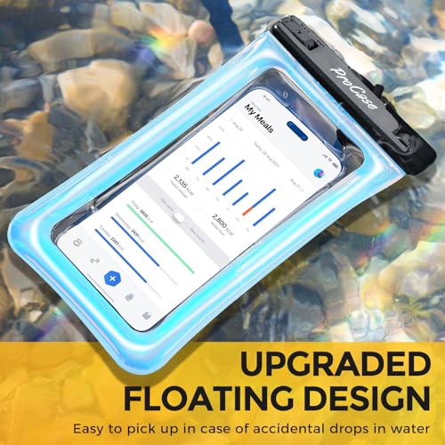 ProCase 2 Pack Floating Waterproof Phone Pouch IPX8, Universal Dry Bag Fits iPhone 17/16/15/14/13 Series, Galaxy S24/S23/S22, Pixel 8/7 (Up to 7”), Touchscreen, Underwater & Snow Protection -Sparkle - color: Sparkle