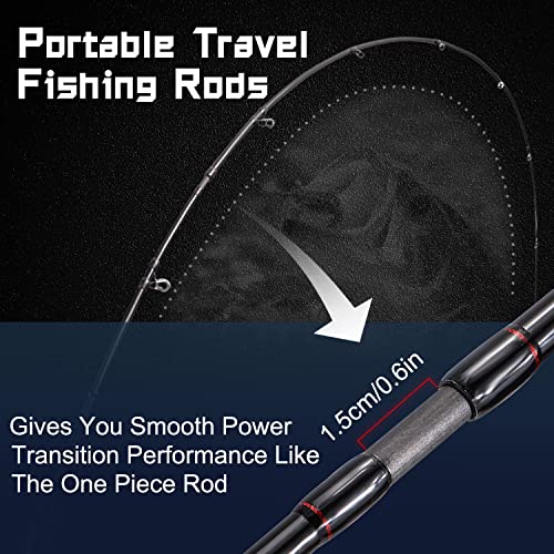 Sougayilang Baitcasting Fishing Rod and Reel Combo, Medium 6'/7' Low Profile with SuperPolymer Handle (2 Pieces 7ft Left) - color: Cast-Left hand-7'0''-Medium