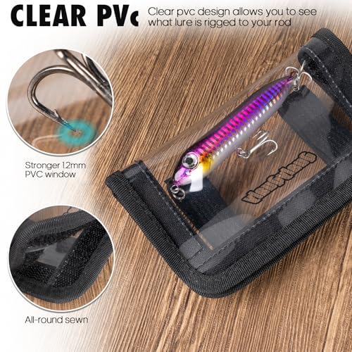QualyQualy Fishing Lure Wraps Clear Lure Covers, 6''-9.5'' Fishing Hook Covers Keeps Fishing Safe for Rod Easily See Bait Storage Protector PCV Bait Cover