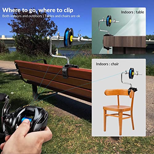 THKFISH Fishing Line Spooler Fishing Line Winder Spooler Fishing Accessories Adjustable Stable Portable Fishing Line Spooler/Fishing Line Remover - color: D-Line Spooler Rod Clamp & Table Clamp