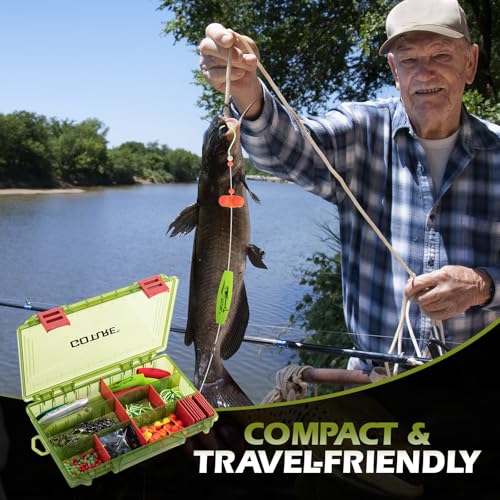 Goture Catfish Rig Making Kit,274pcs/300pcs Catfishing Tackle with Luminous Fishing Hook Swivel Sinker Weights Rattle Float Bobber Stoppers,Catfish Rigs Accessories with 3600 Tackle Box,Gifts for Men - color: C1:153pcs Catfishing Tackle