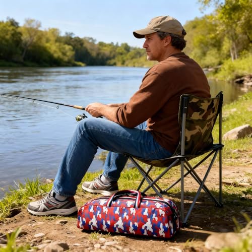 Portable Fishing Rod Bag Collapsible Fishing Bag Large Capacity Outdoor Nylon Carrying Case - size: 40CM Lenght-Red