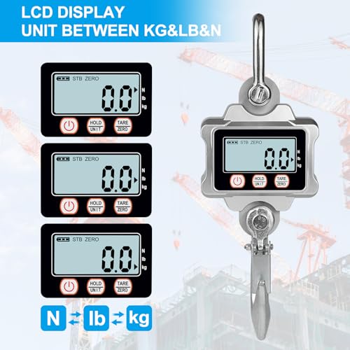 Hyindoor Digital Crane Scale 1000kg/2200lb Digtal Hanging Scale Heavy Duty Industrial Crane Scale for Farm, Factory, Construction, Hunting - size: S1-1000kg/2200lb