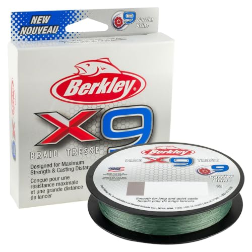 Berkley x9 Braid Fishing Line - color: Low-Vis Green, size: 328yd, style: 20lb Test
