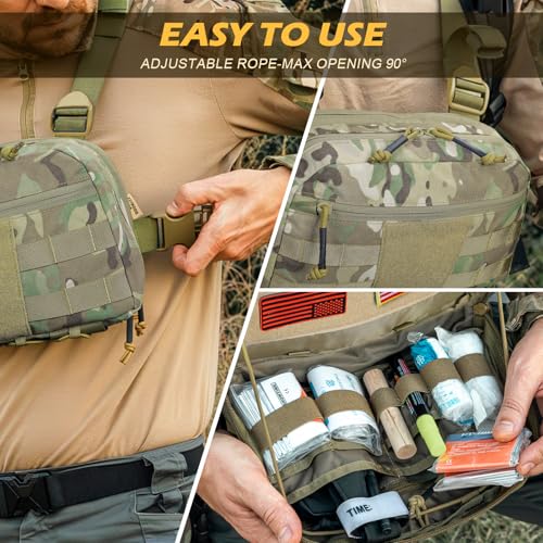 Tactical Chest Pack Bag Molle EDC Pouch Bag with CCW Compartment Adjustable Strap Workouts Fishing Hunting - color: Camouflage
